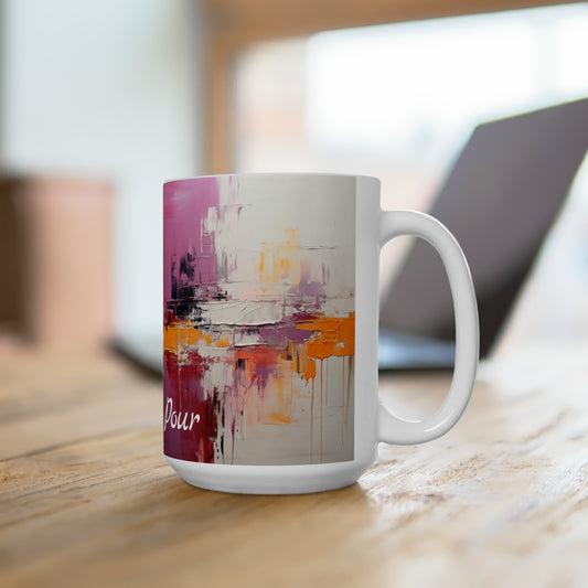 Artsy Pour Ceramic Mug 15oz