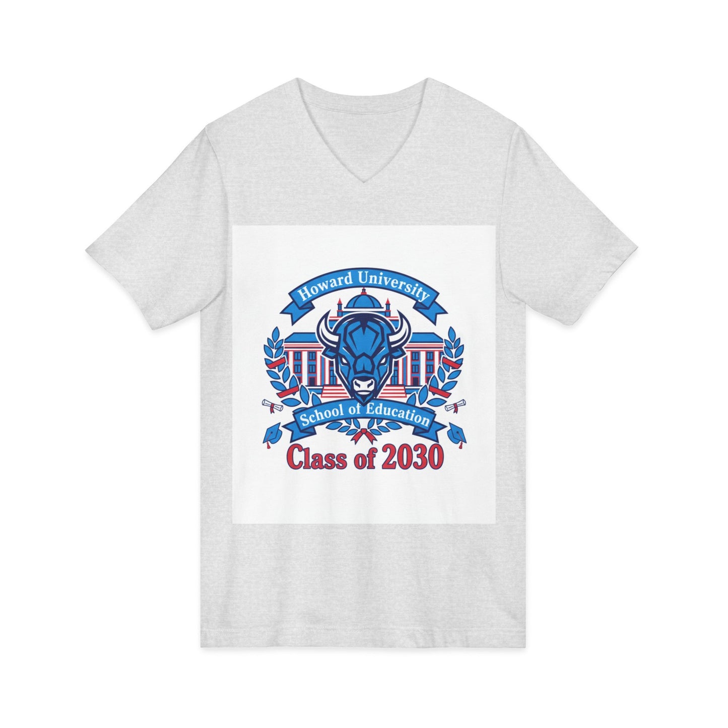 Howard University Class of 2030 Unisex V-Neck T-Shirt | The Mecca Incoming Class Tee
