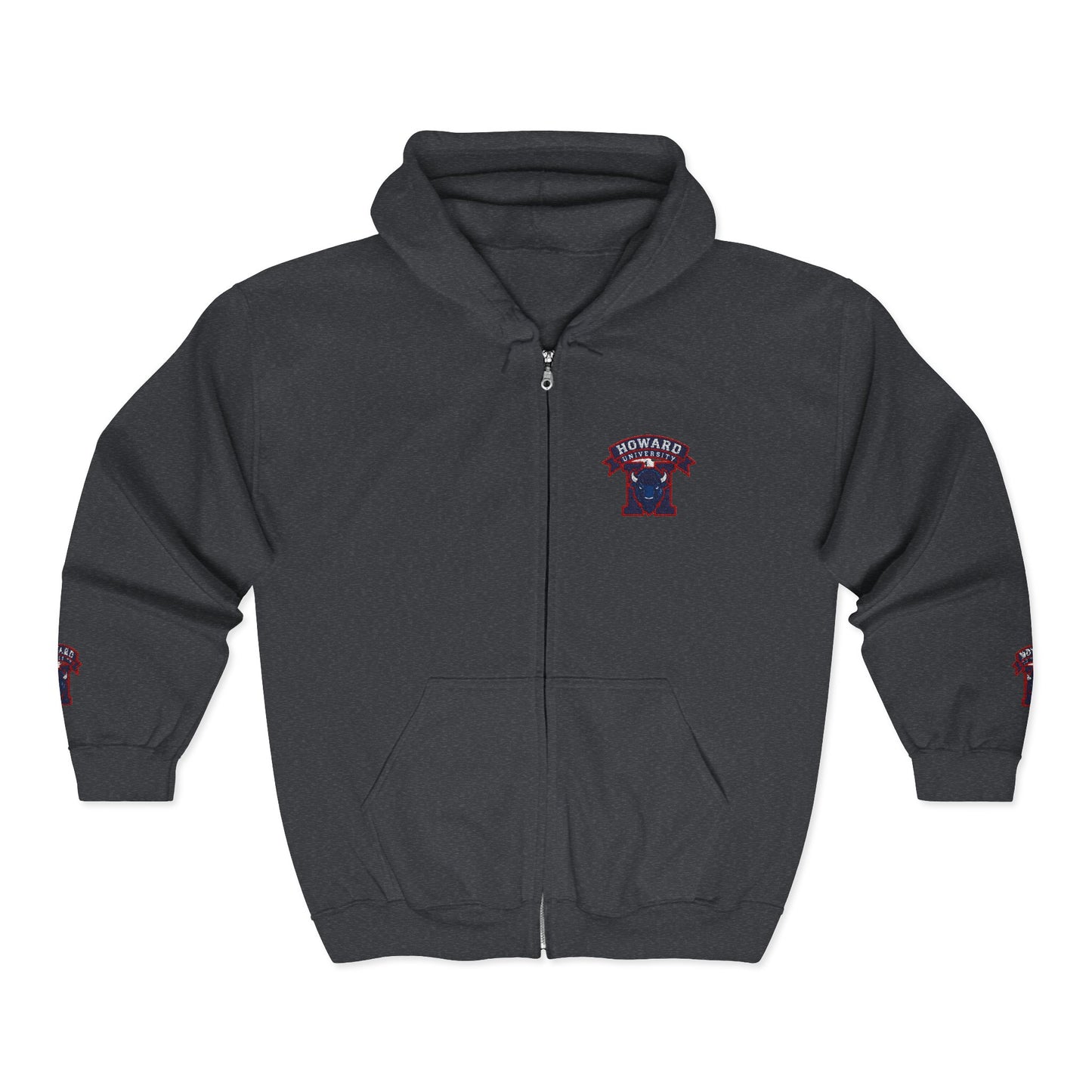Bison Heritage Embroidered Collection: Full-Zip Sweatshirt | Howard-Inspired HBCU Collegiate Jacket