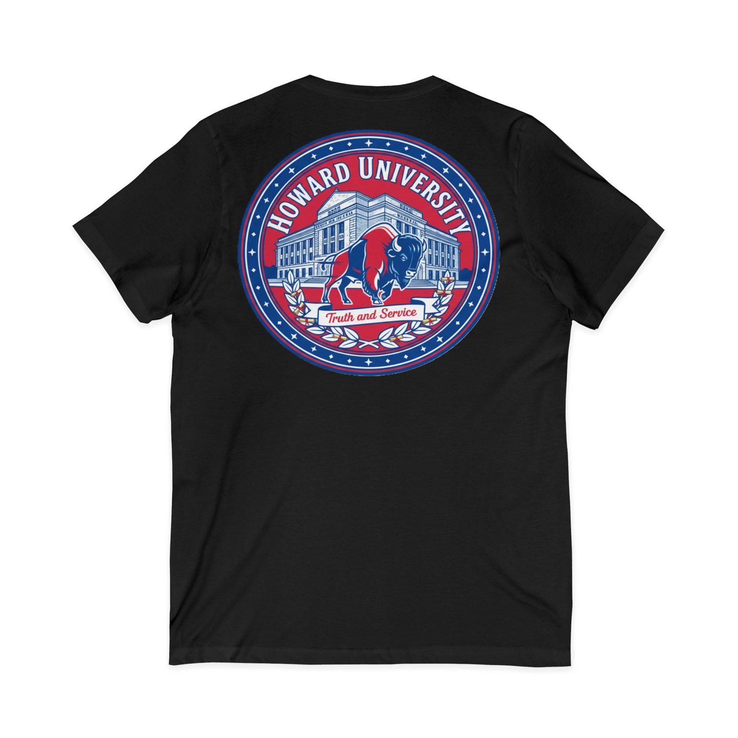 Howard University/ Truth and Service Unisex V-Neck T-Shirt 3