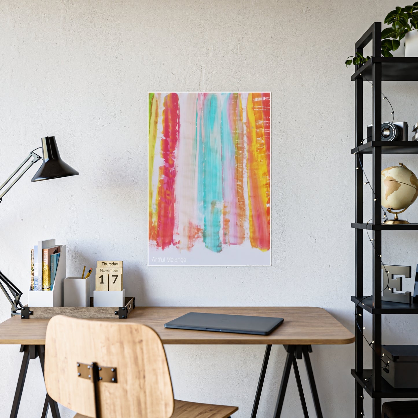 Gleaming Acrylic Abstract Poster: A Spectrum of Colorful Elegance