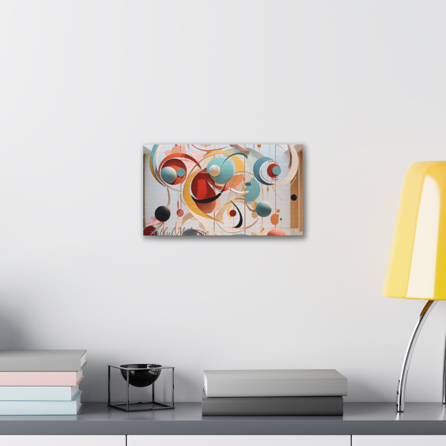 Harmony in Cyan and Peach- Graphic Print