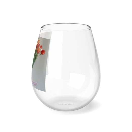 Floral Elegance Stemless Wine Glass, 11.75oz