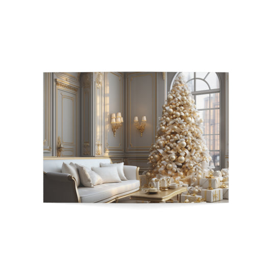 Elegance in Gold & White Christmas Notecards (1, 10, 30, and 50pcs)