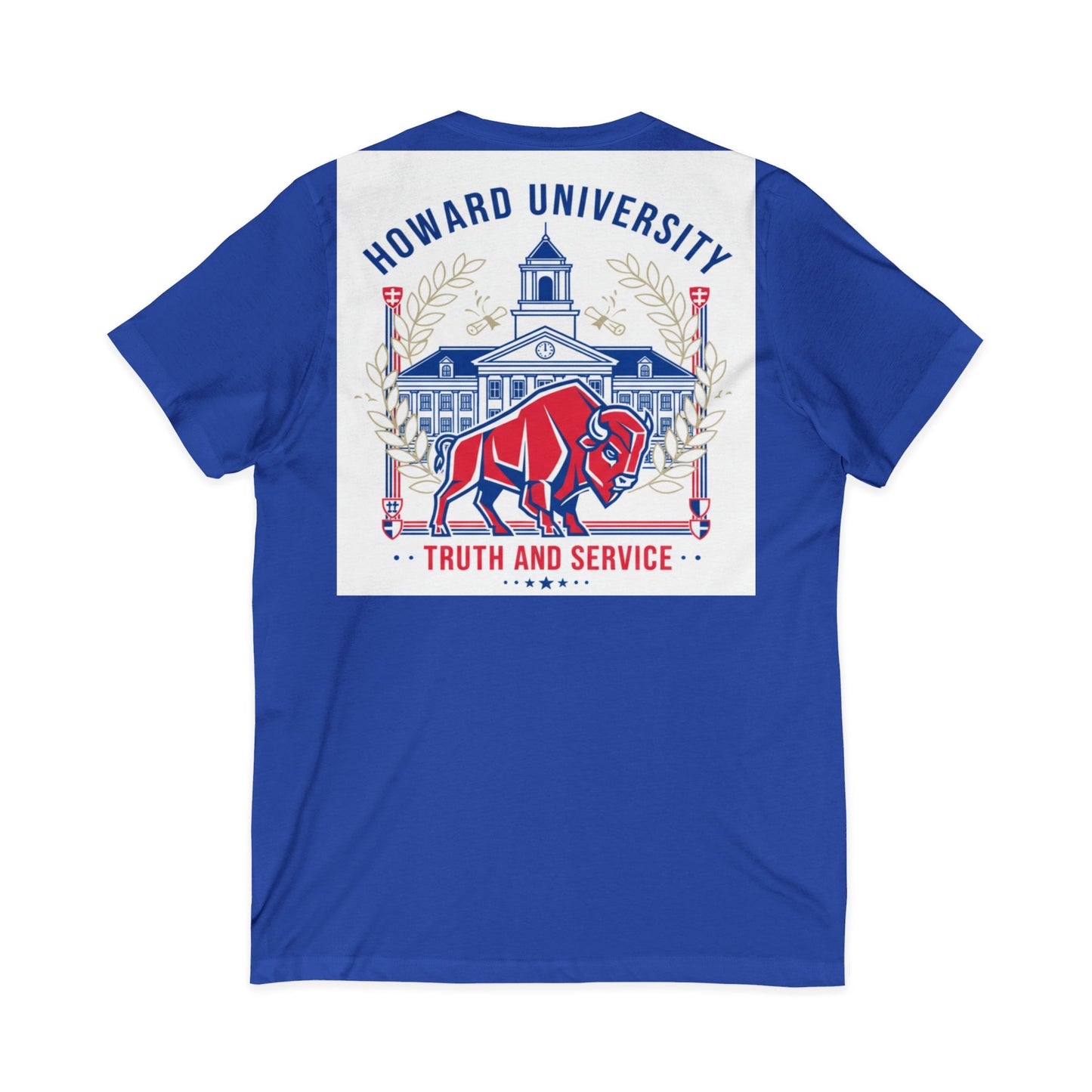 Howard University/ Truth and Service Unisex V-Neck T-Shirt 4
