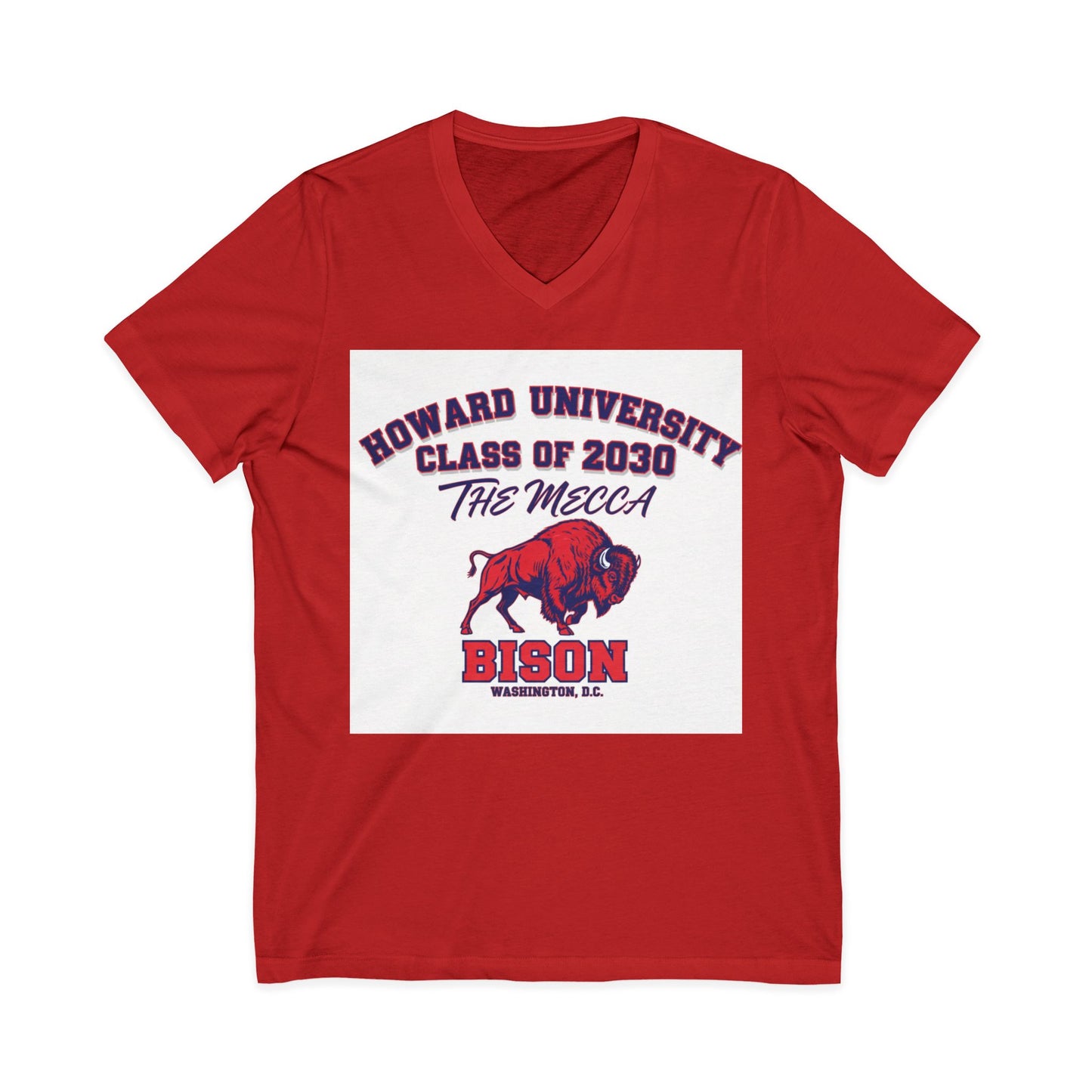 Howard University Class of 2030 Unisex V-Neck T-Shirt | The Mecca Incoming Class Tee