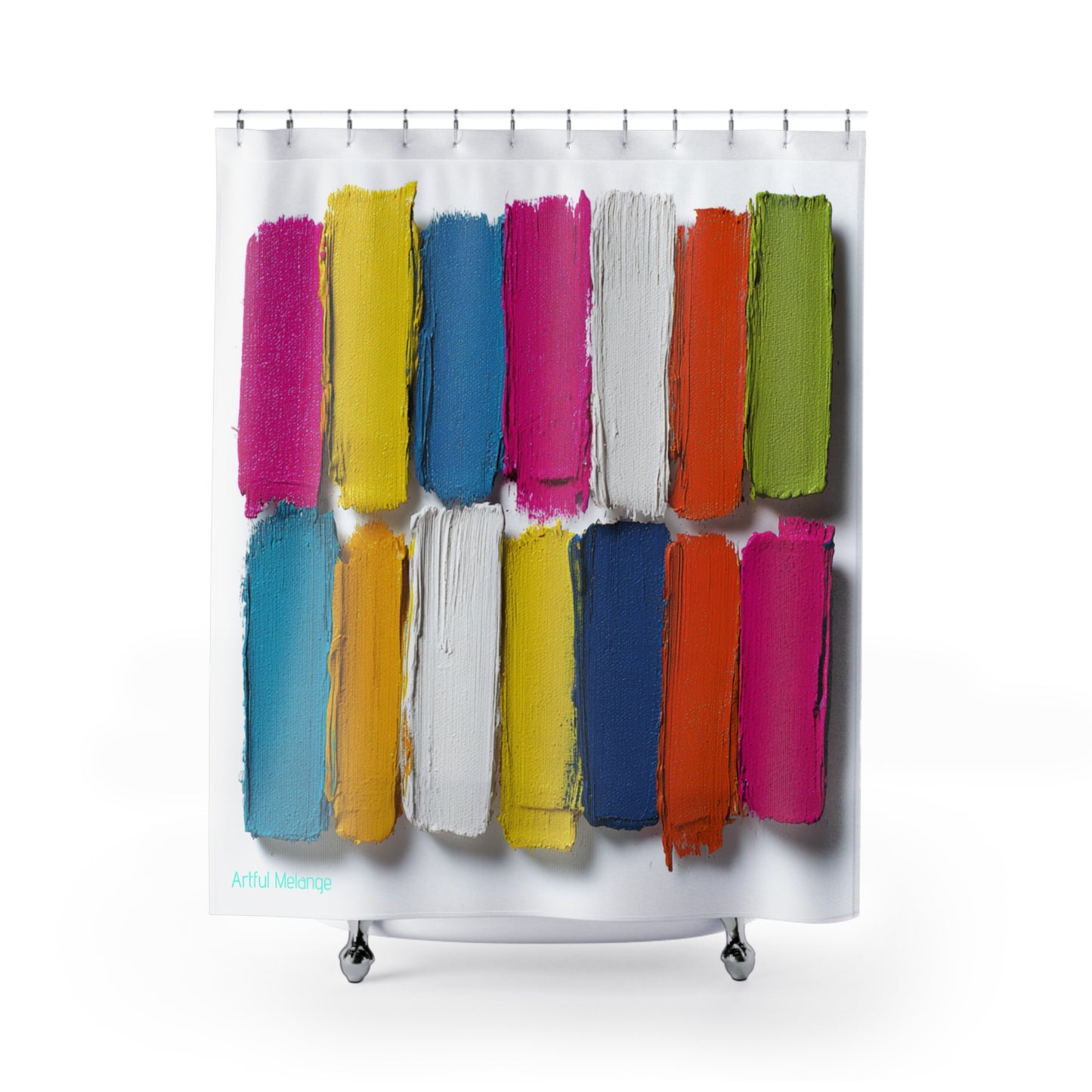 Canvas Cascade: Abstract Acrylic Art Shower Curtain Collection 262