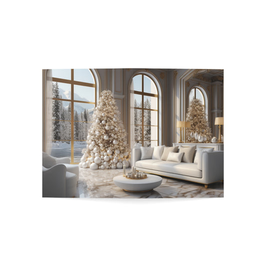 Elegance in Gold & White Christmas Notecards (1, 10, 30, and 50pcs)