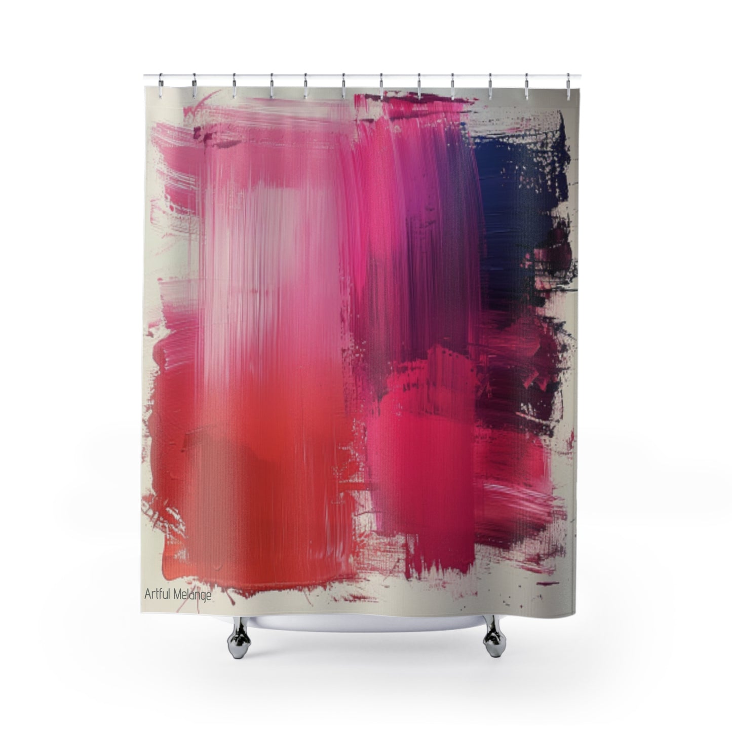Canvas Cascade: Abstract Acrylic Art Shower Curtain Collection