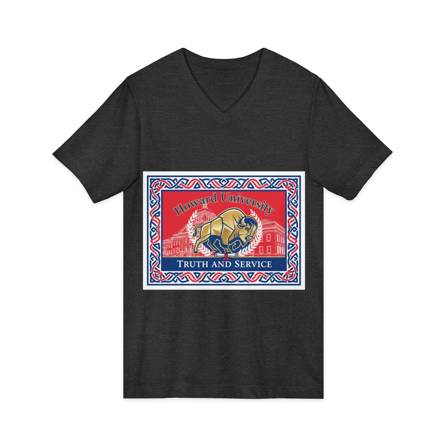 Howard University/ Truth and Service Unisex V-Neck T-Shirt