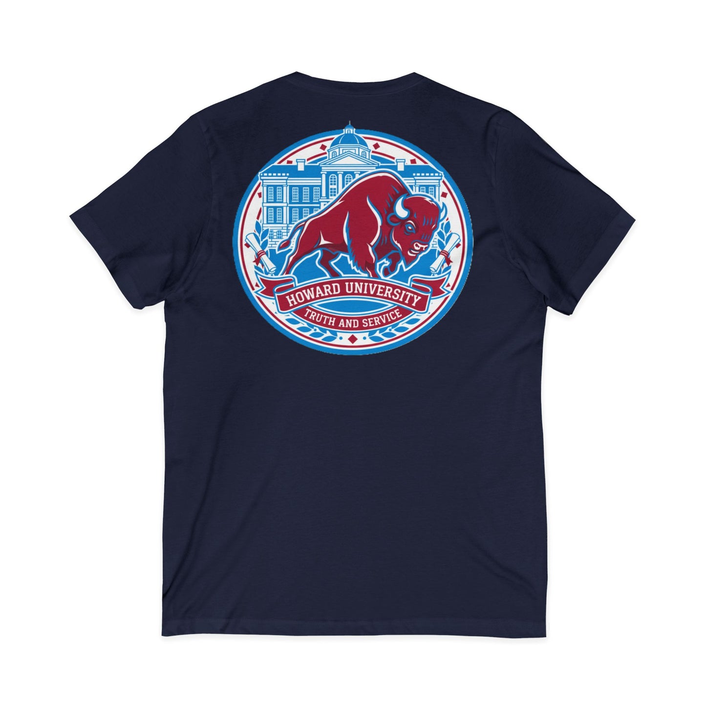 Howard University/ Truth and Service Unisex V-Neck T-Shirt 7