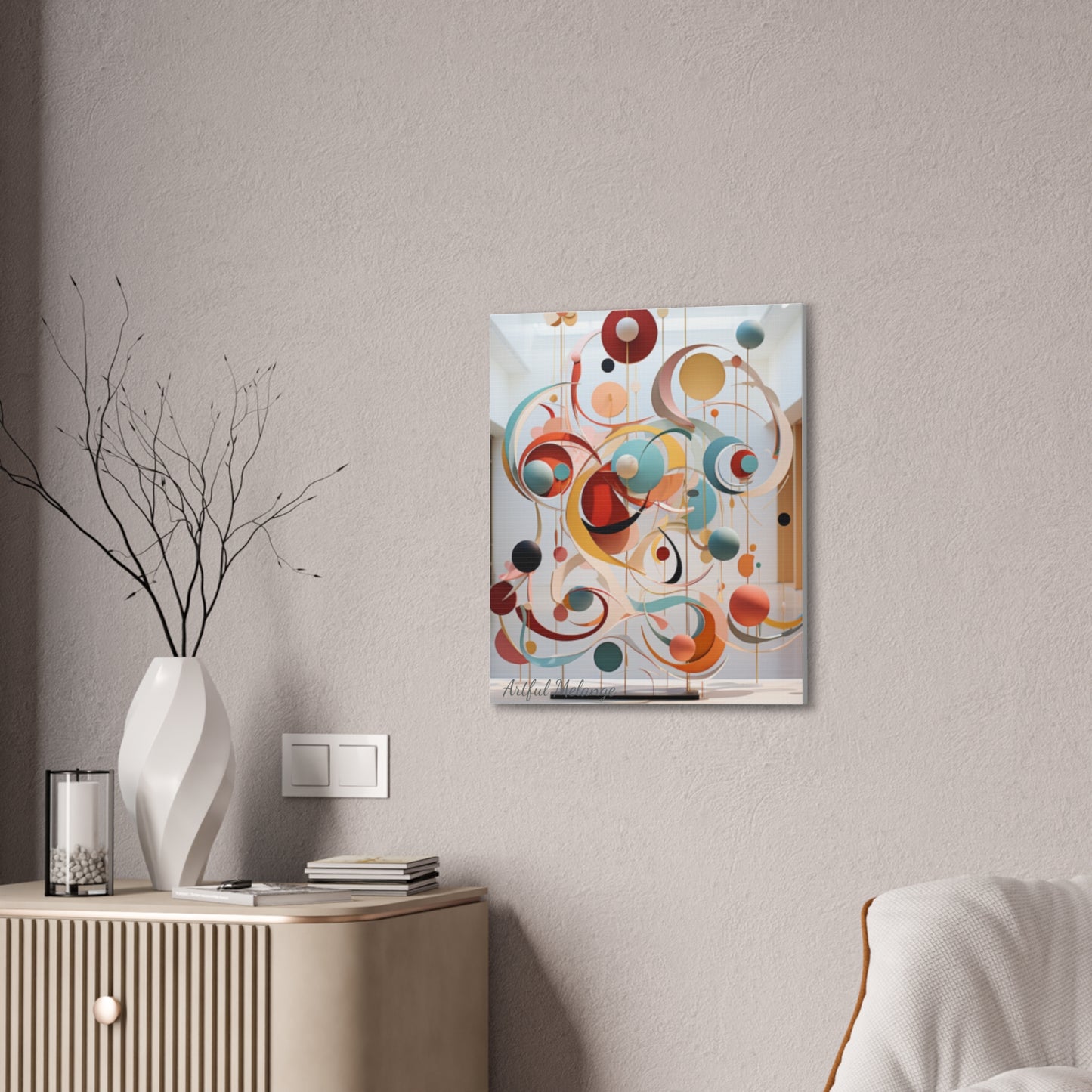 Harmony in Cyan and Peach- Graphic Print