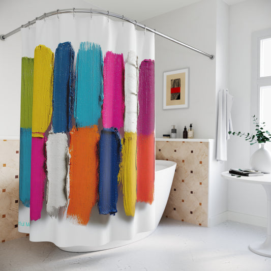 Canvas Cascade: Abstract Acrylic Art Shower Curtain Collection 261