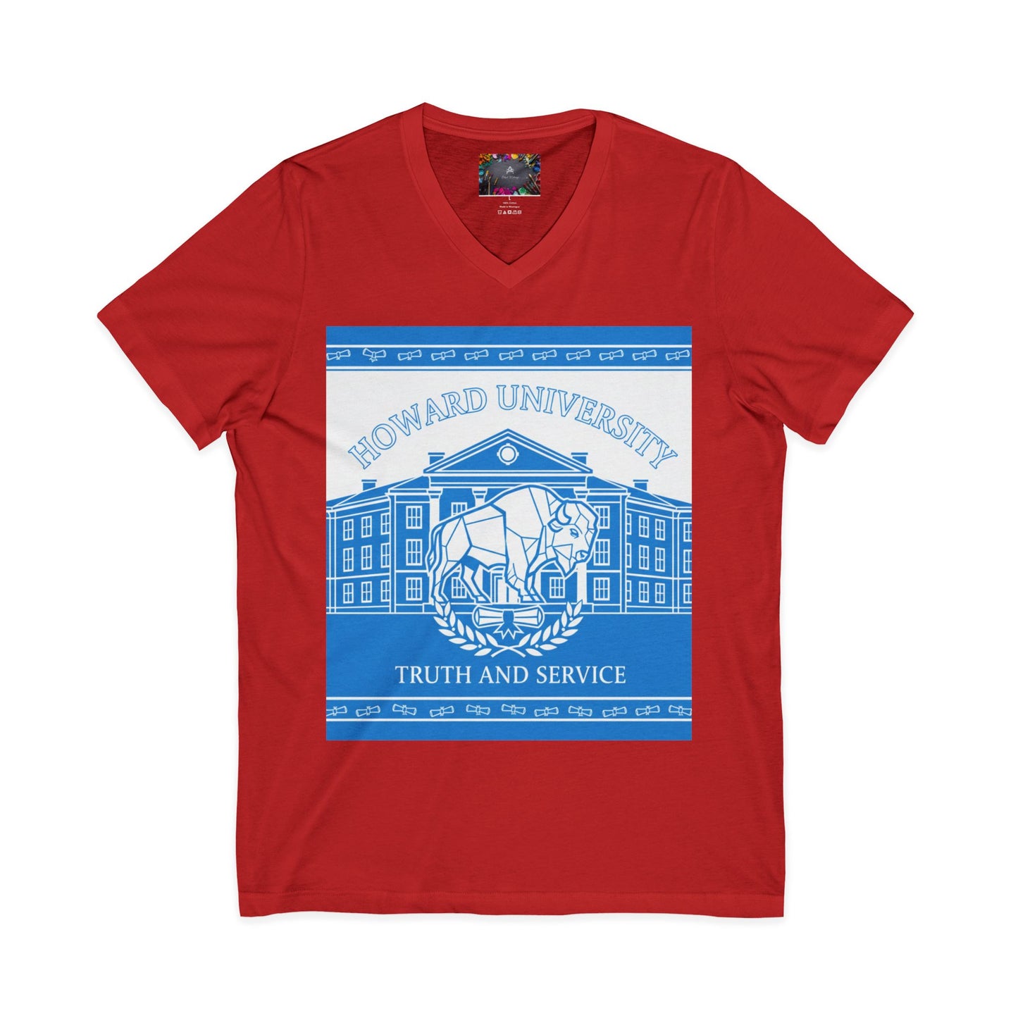 Howard University/ Truth and Service Unisex V-Neck T-Shirt