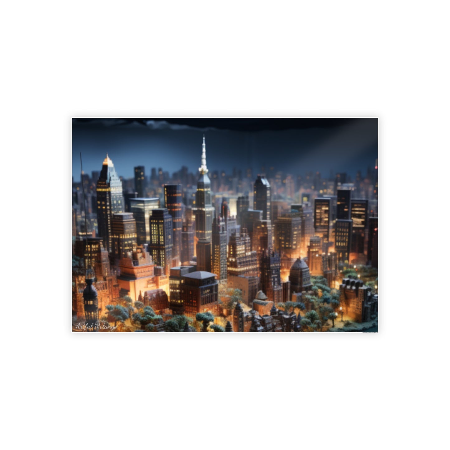 Skyline Vista: Hyper-Realistic 3D Cityscape Posters