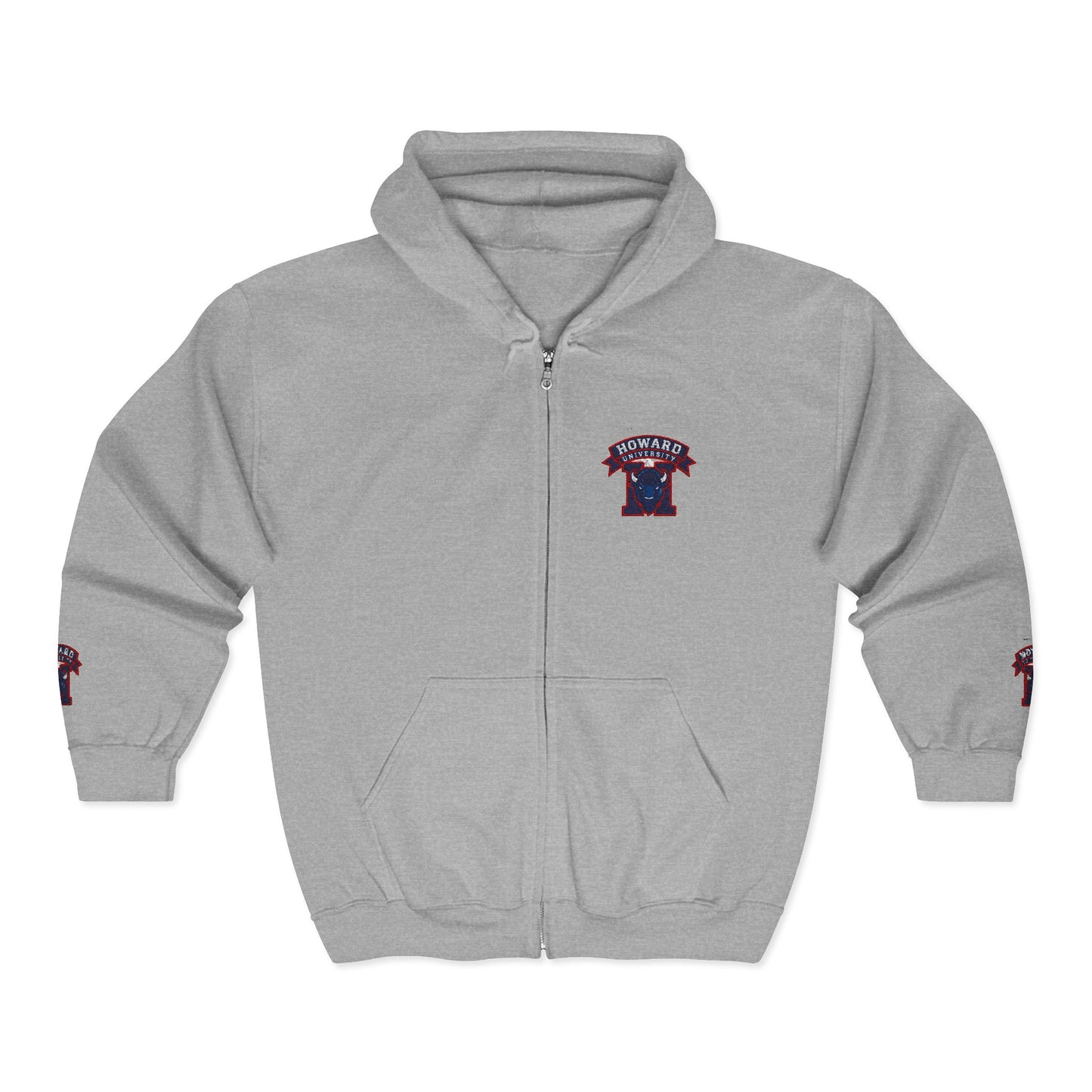Bison Heritage Embroidered Collection: Full-Zip Sweatshirt | Howard-Inspired HBCU Collegiate Jacket