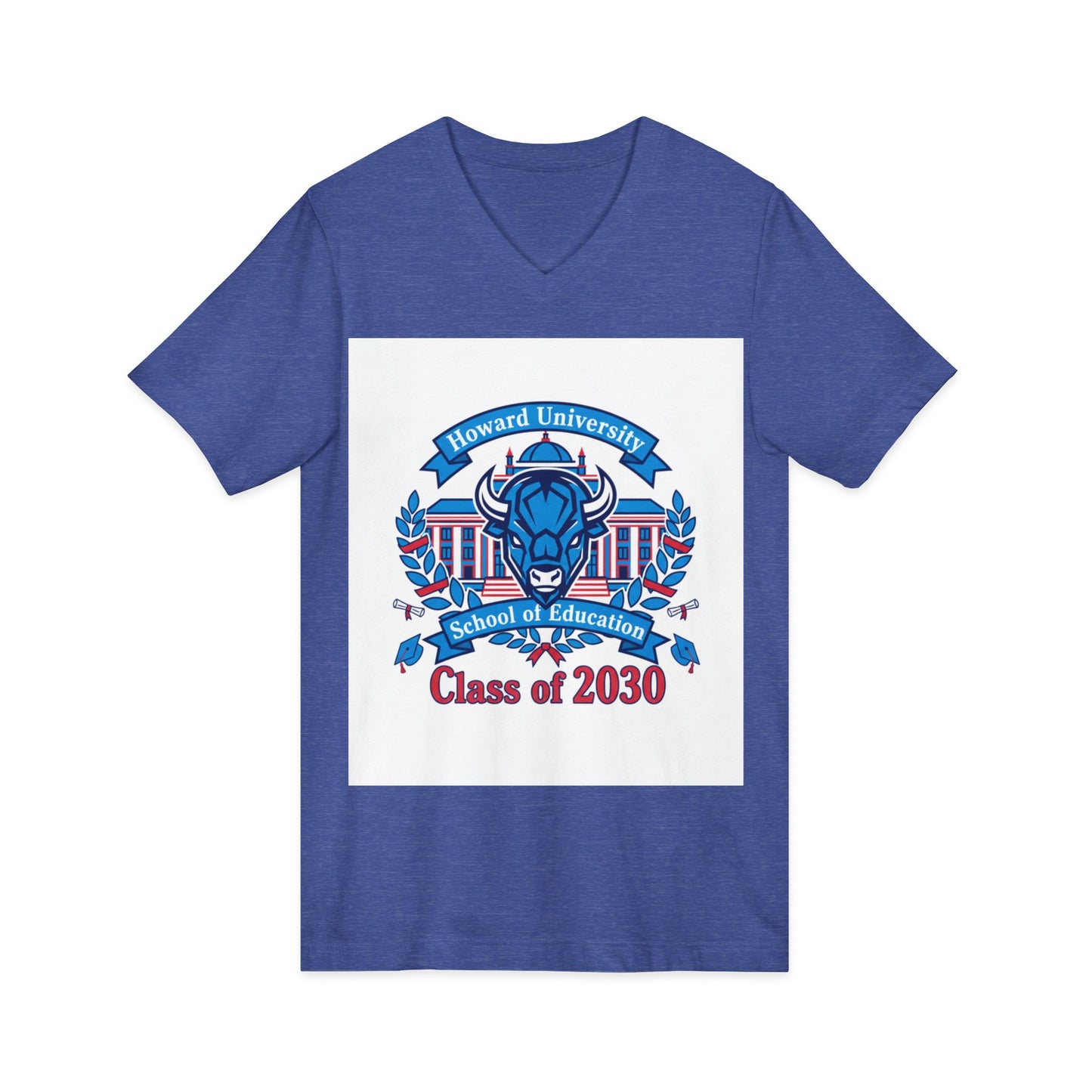 Howard University Class of 2030 Unisex V-Neck T-Shirt | The Mecca Incoming Class Tee