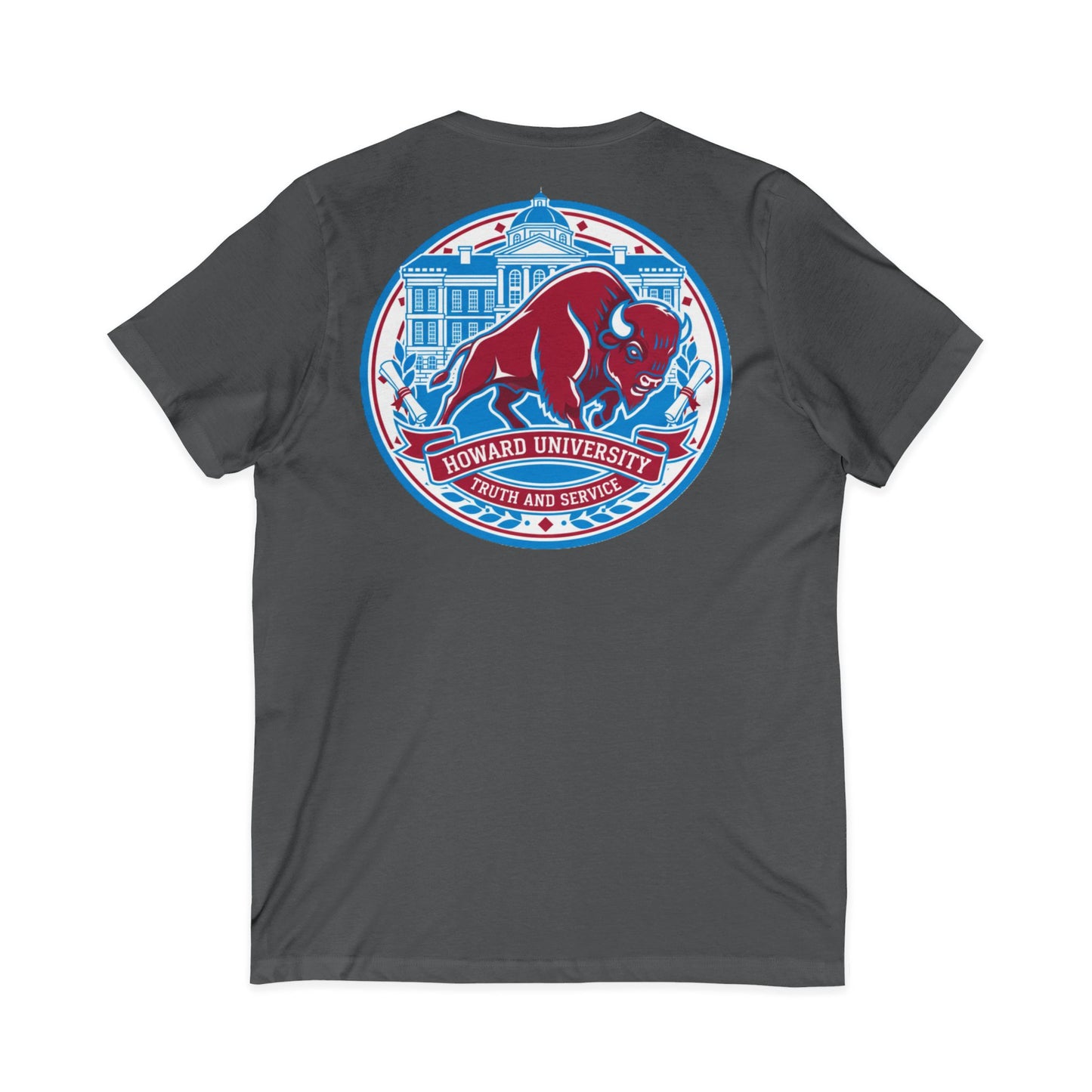 Howard University/ Truth and Service Unisex V-Neck T-Shirt 7