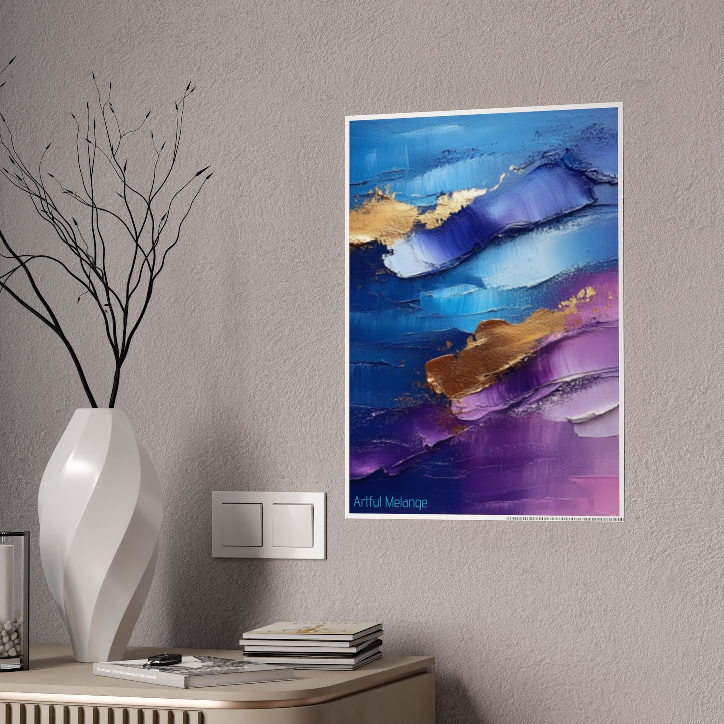 Gleaming Acrylic Abstract Poster: A Spectrum of Colorful Elegance