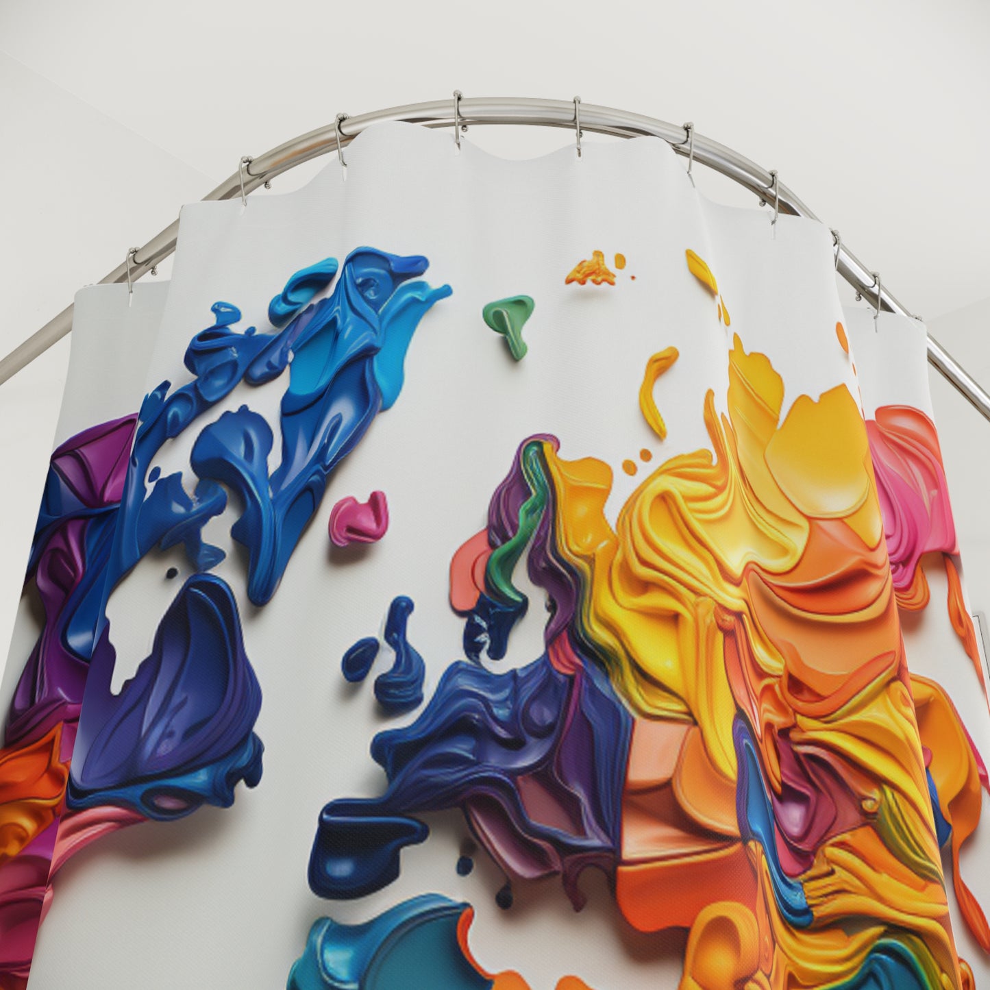Canvas Cascade: Abstract Acrylic Art Shower Curtain Collection 265