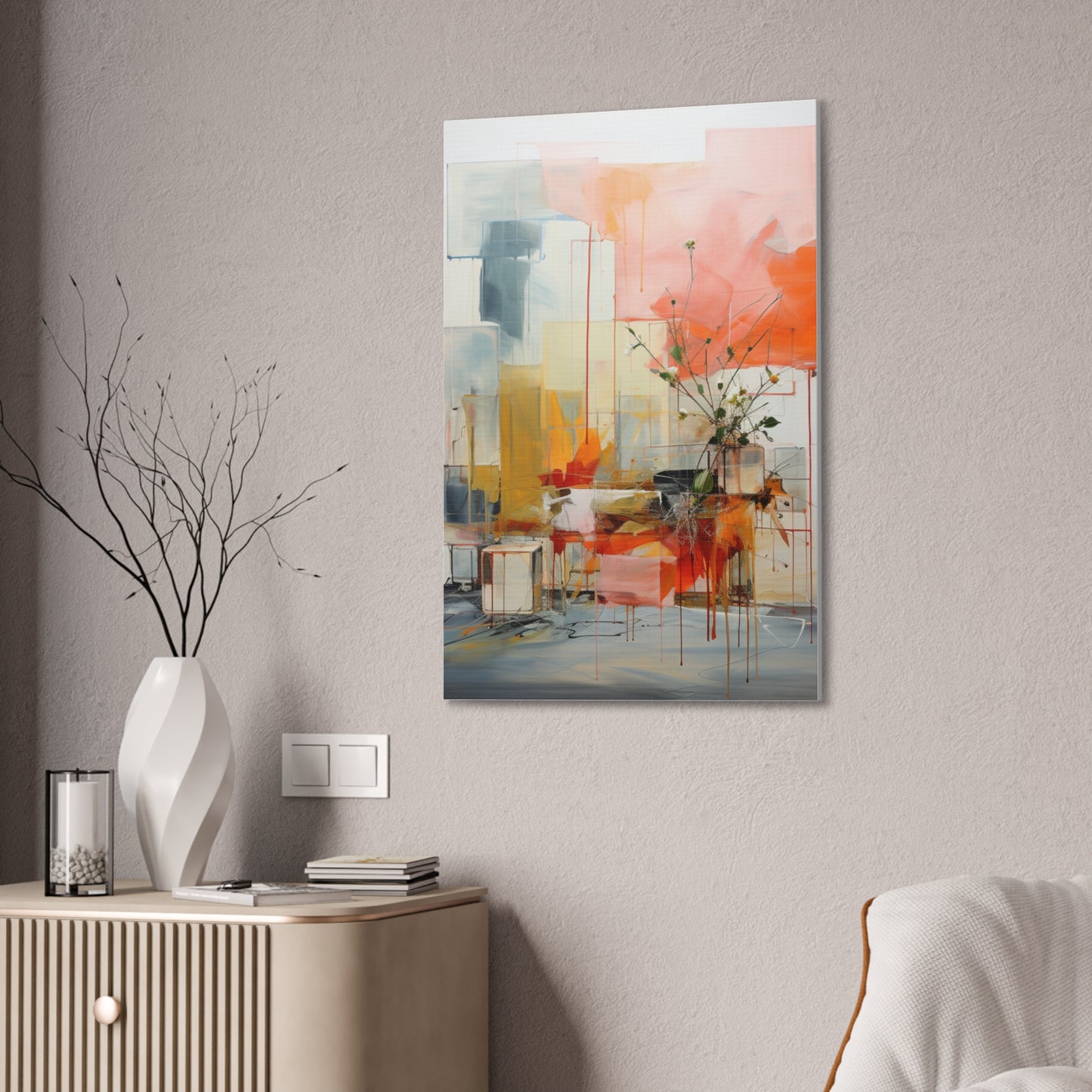 Timeless Elegance: Refined Muted Hues Canvas Print for Sophisticated Living Spaces