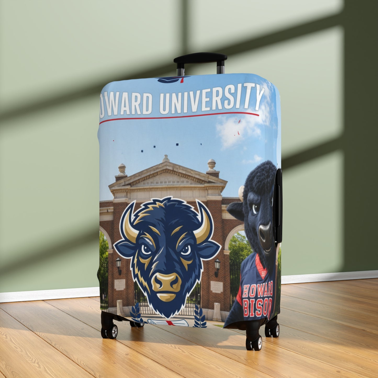 Howard University Bison Mascot Luggage Cover — College Travel Gear