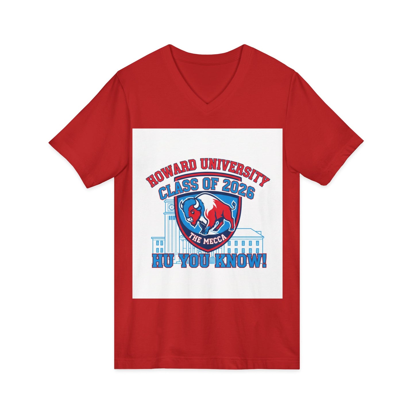 Howard University Class of 2026 Unisex V-Neck T-Shirt | The Mecca Incoming Class Tee