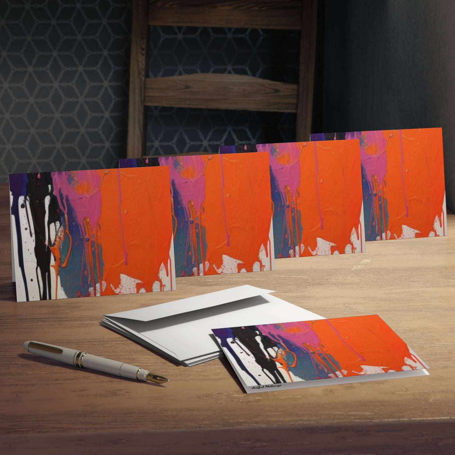 Elegance in Ink:  Abstract Art Note Card Set(5-Pack)