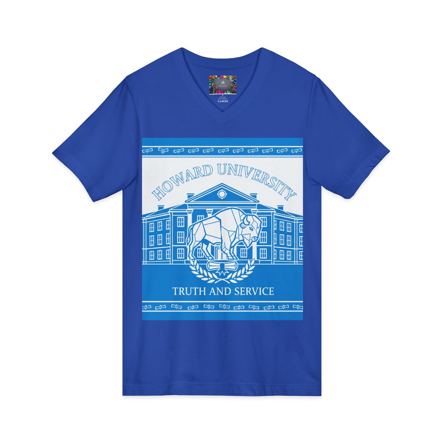 Howard University/ Truth and Service Unisex V-Neck T-Shirt