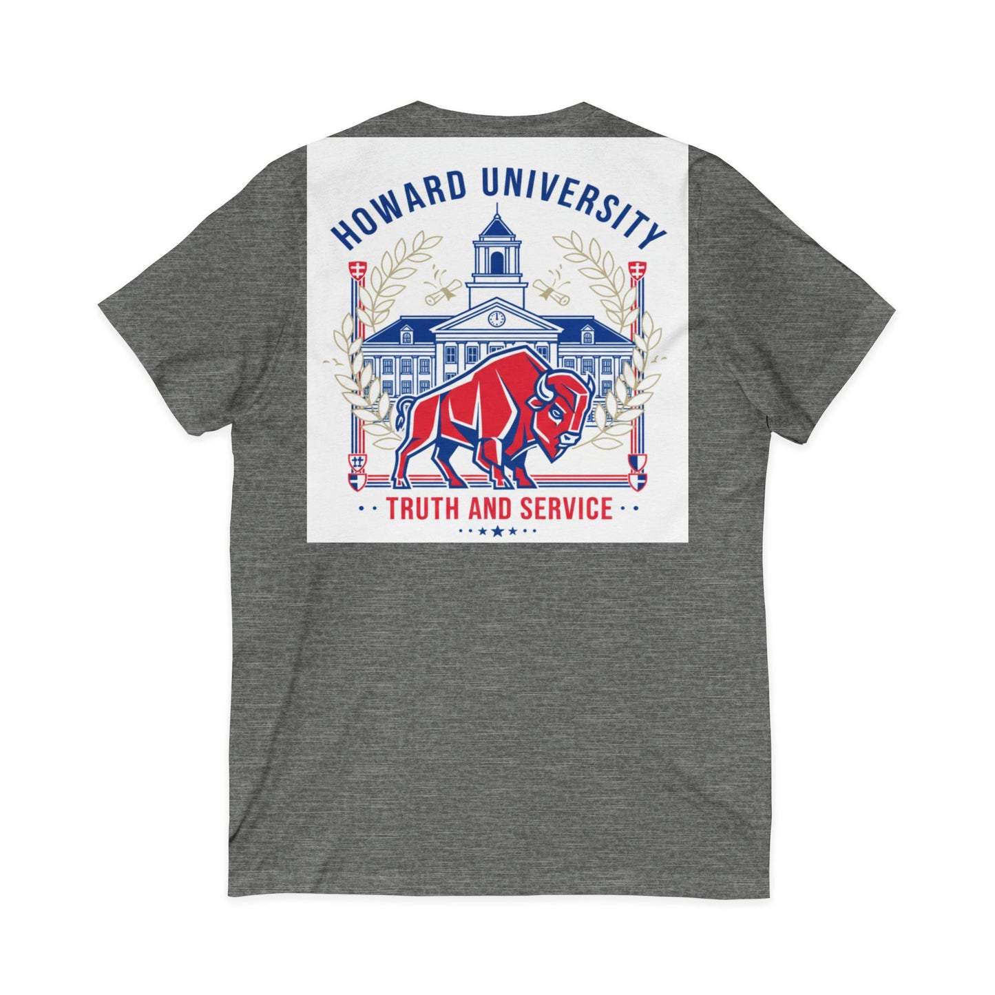 Howard University/ Truth and Service Unisex V-Neck T-Shirt 4