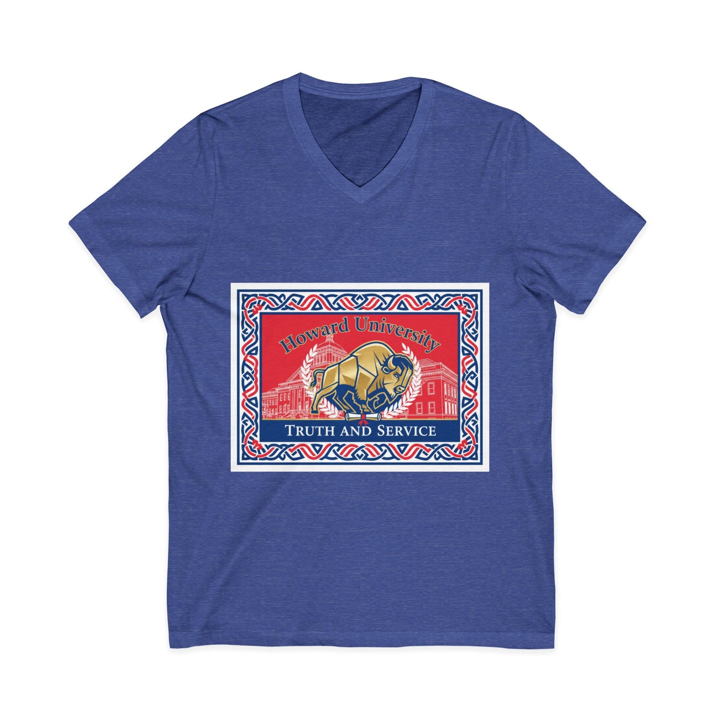 Howard University/ Truth and Service Unisex V-Neck T-Shirt