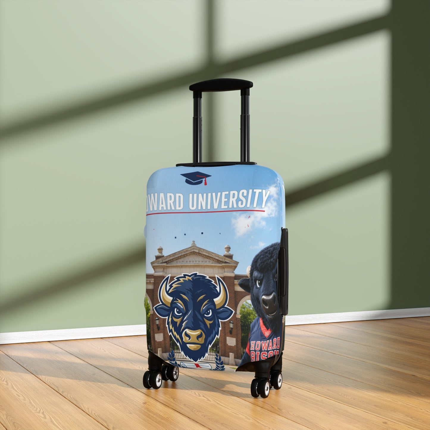 Howard University Bison Mascot Luggage Cover — College Travel Gear