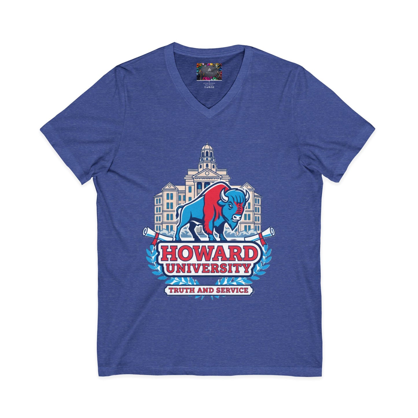 Howard University/ Truth and Service Unisex V-Neck T-Shirt