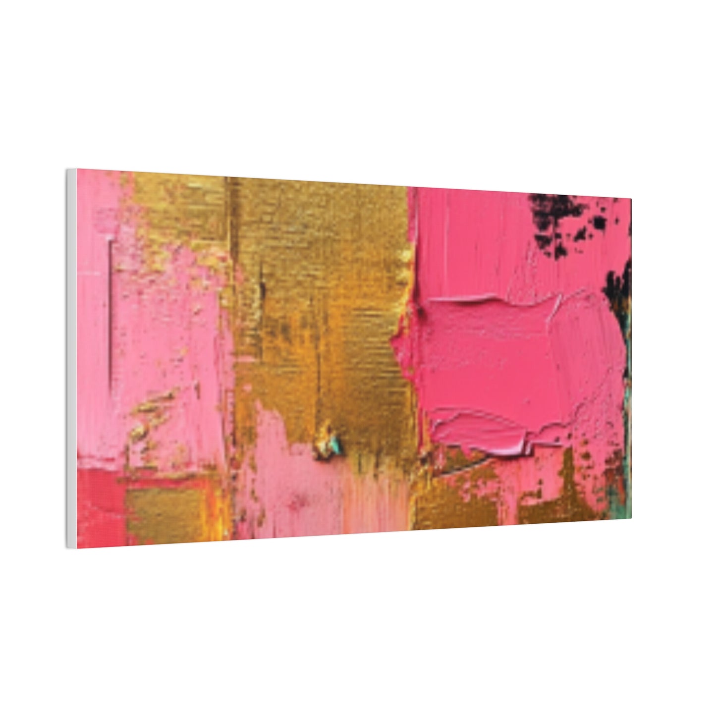 Acrylic Abstract Canvas Print - Homage to the Divine Nine/Pink Green Black and Gold 3