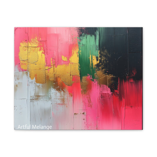 Acrylic Abstract Canvas Print - Homage to the Divine Nine/Pink Green Black and Gold 2