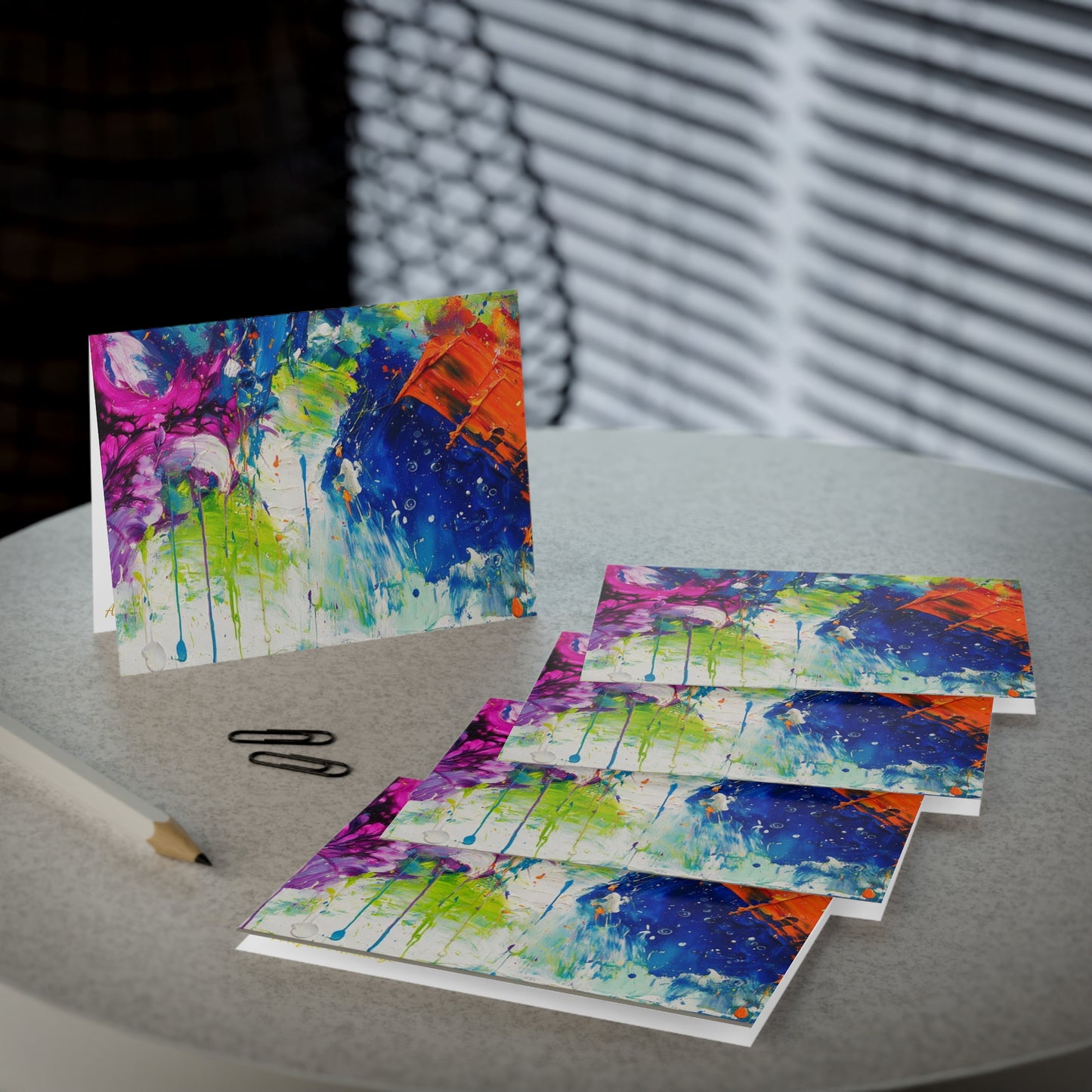 Elegance in Ink:  Abstract Art Note Card Set(5-Pack)