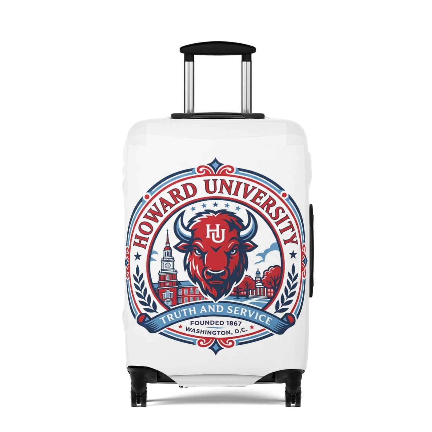 Howard University Bison Mascot Luggage Cover  2— College Travel Gear