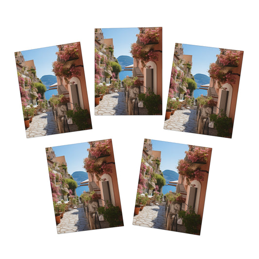 Italian Hillside Scene Design Note Cards (5-Pack)
