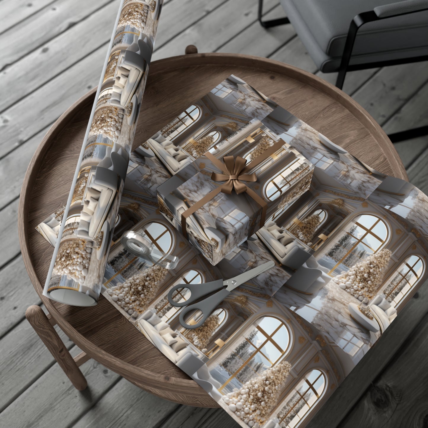 Elegant Gold and White Holiday Wrapping Paper Collection – Elevate Your Gifts with Sophisticated Style