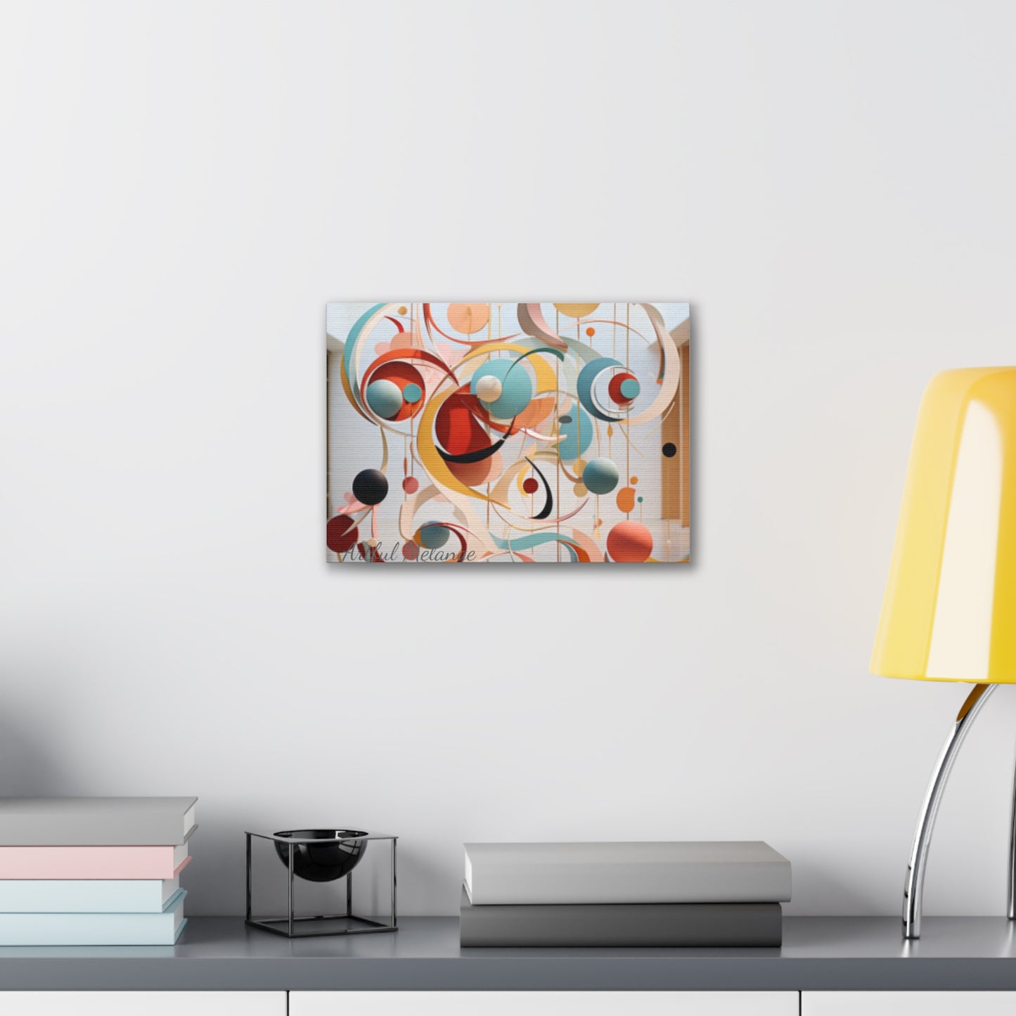 Harmony in Cyan and Peach- Graphic Print