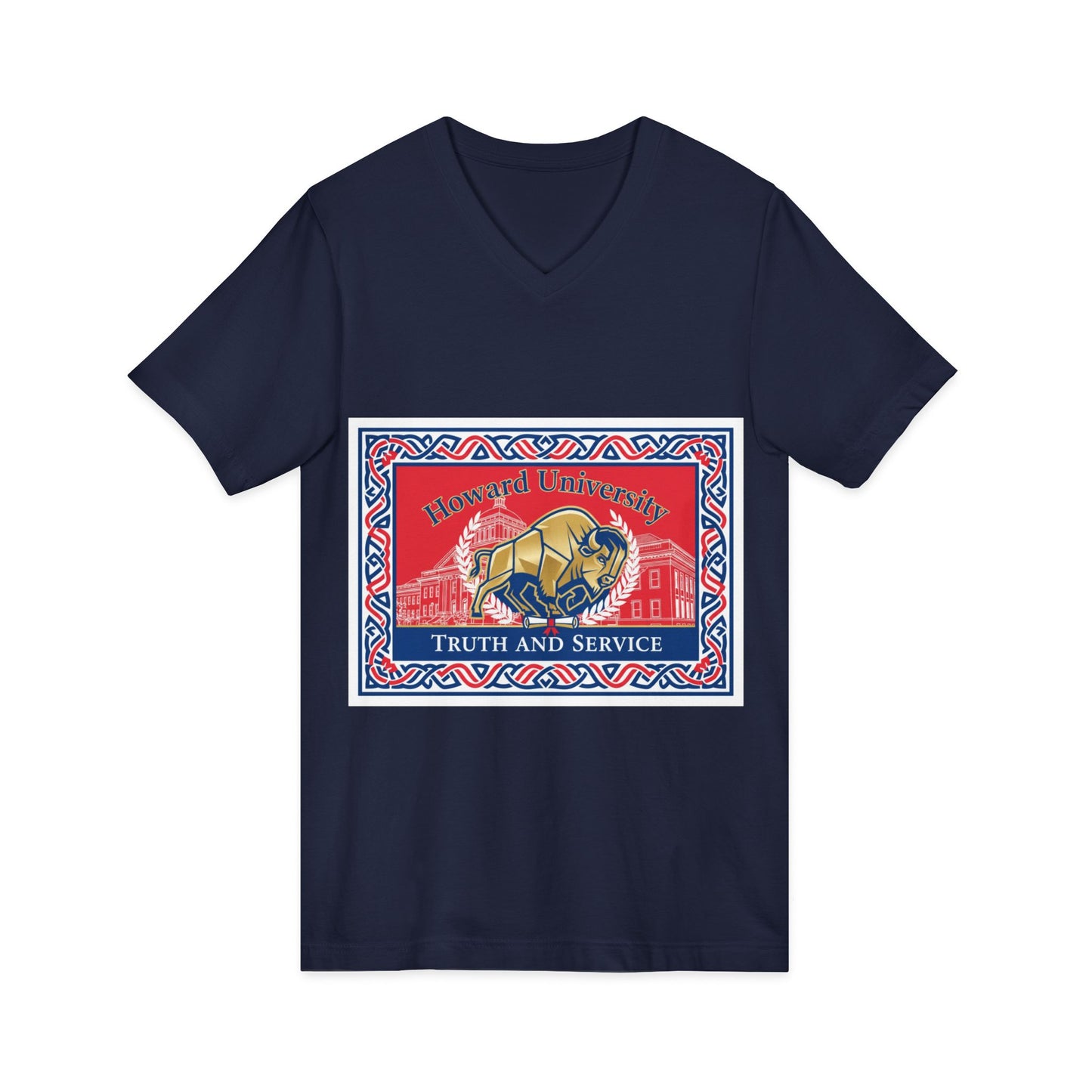 Howard University/ Truth and Service Unisex V-Neck T-Shirt