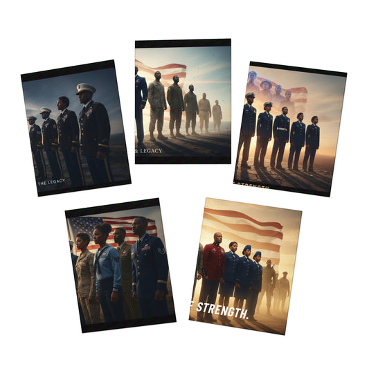 Honoring Black Military Service – Memorial Day Greeting Card Set 1/Multi-Design Greeting Cards (5-Pack)