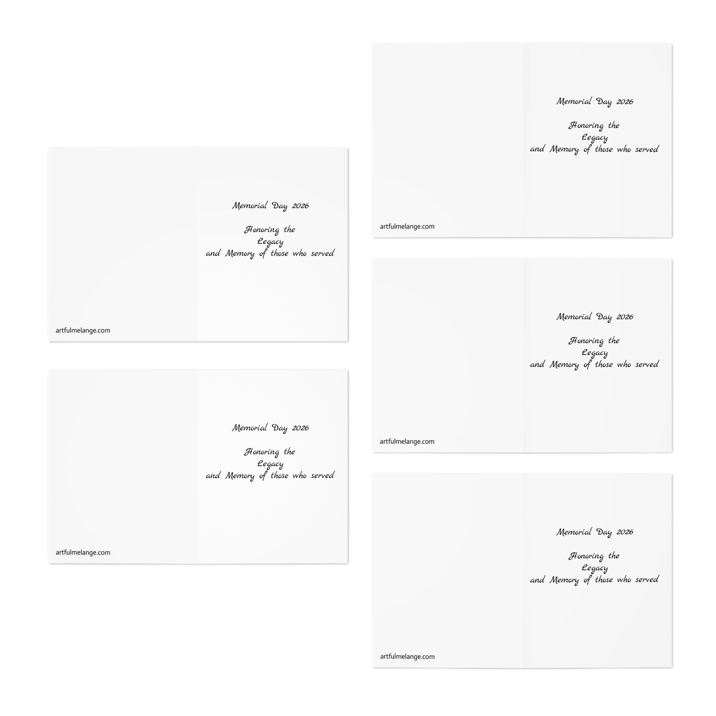Honoring Black Military Service – Memorial Day Greeting Card Set 2/Multi-Design Greeting Cards (5-Pack)