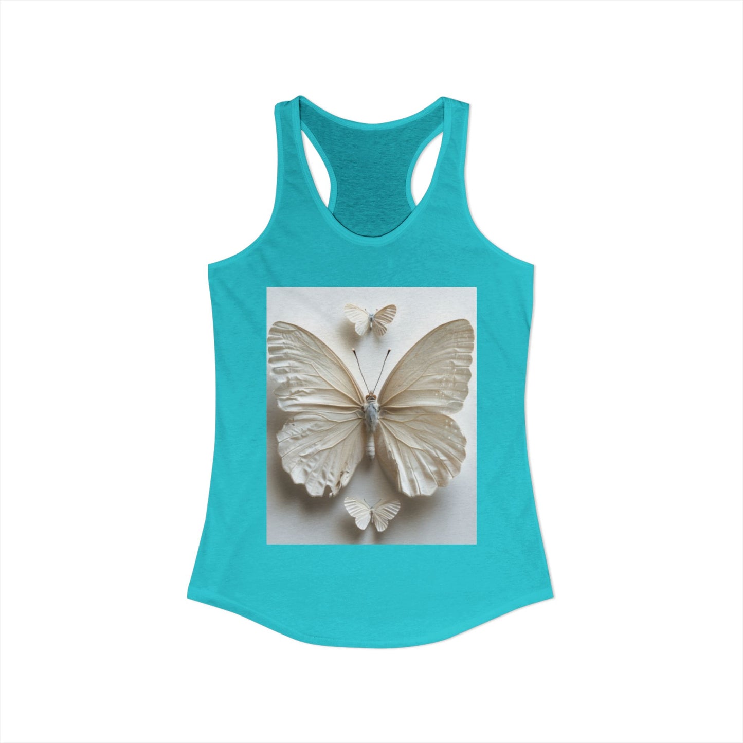 Flutter & Flow | Women's Razorback White T-Shirts with Artistic Butterflies 1