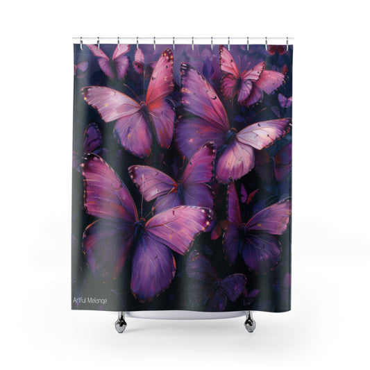 Fluttering Splendor Butterfly Shower Curtains