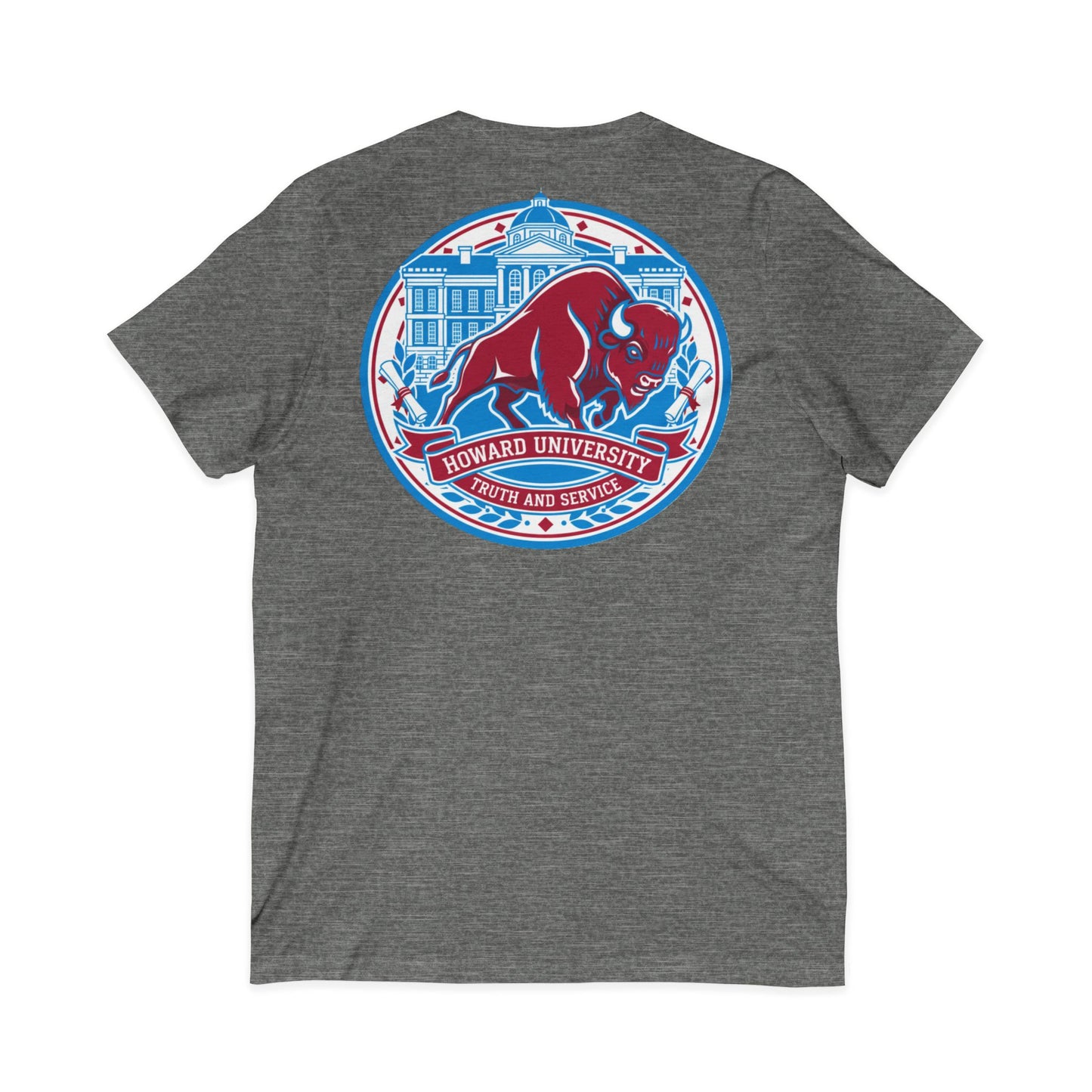 Howard University/ Truth and Service Unisex V-Neck T-Shirt 7