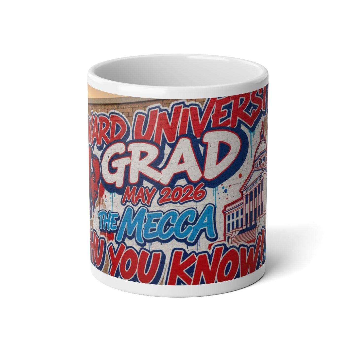 Howard University Class of 2026 Mug – The Mecca Bison Pride,Jumbo Mug, 20oz