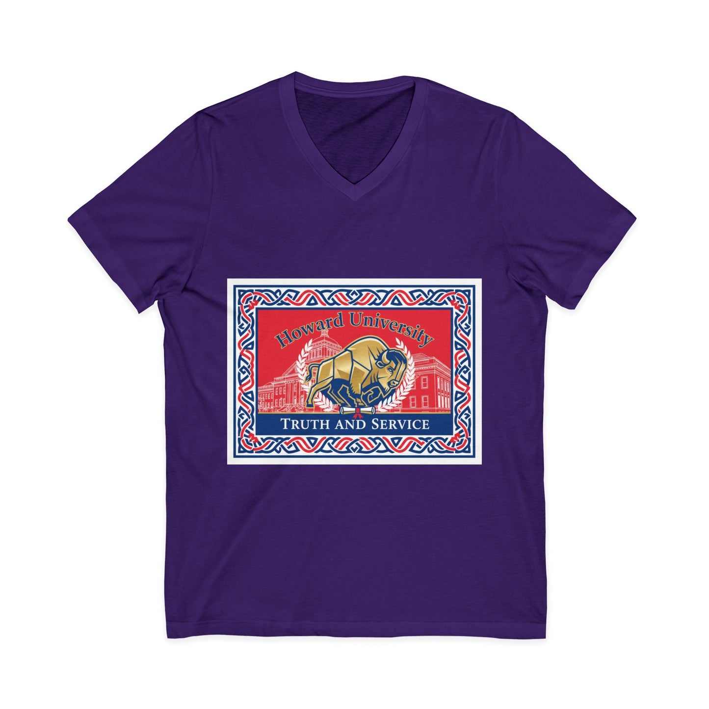 Howard University/ Truth and Service Unisex V-Neck T-Shirt