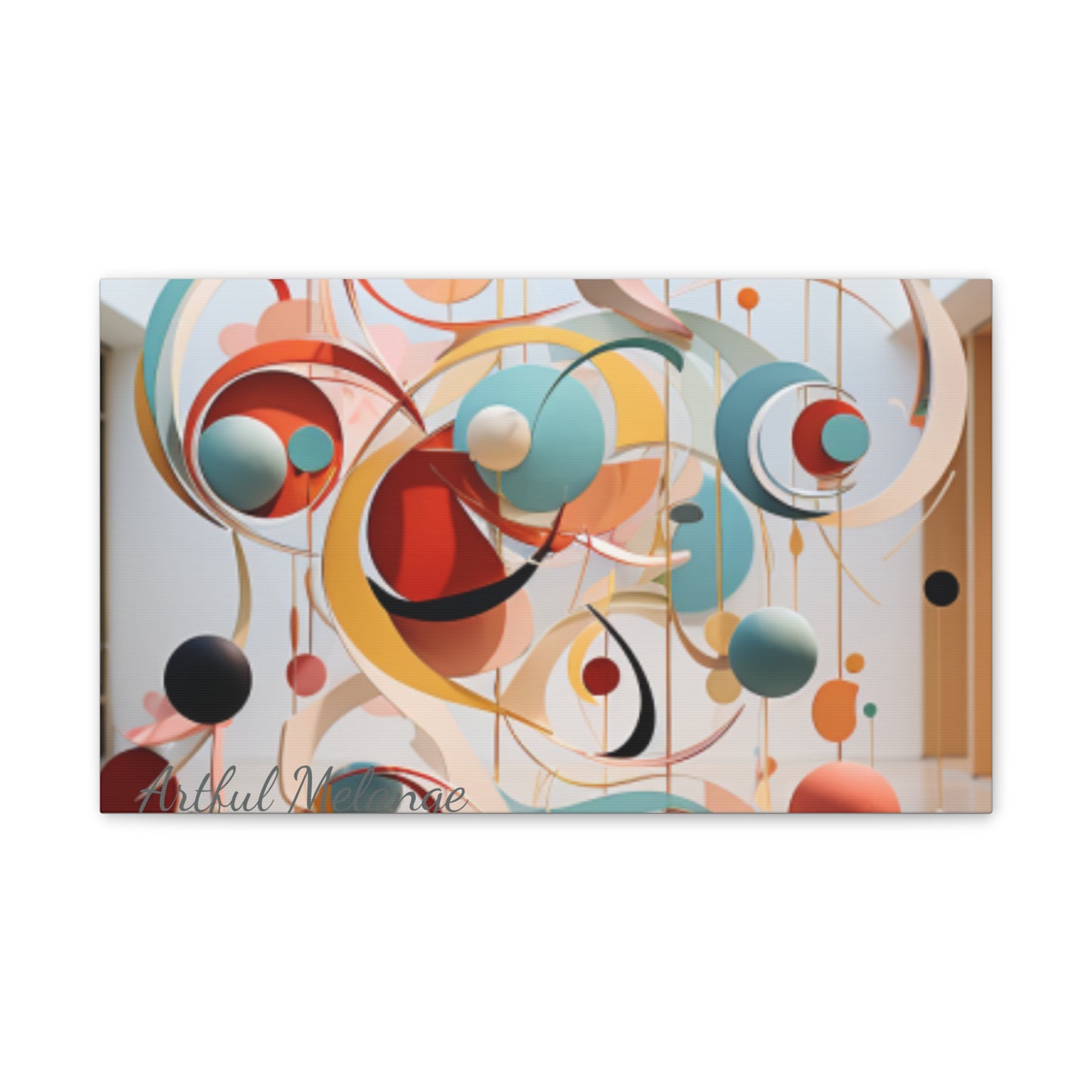 Harmony in Cyan and Peach- Graphic Print