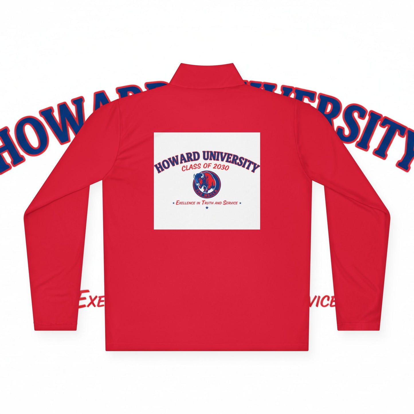 Howard University Legacy Unisex 1/4 Zip Pullover – Classic Solid Color HBCU Pride Collection/ Truth and Service